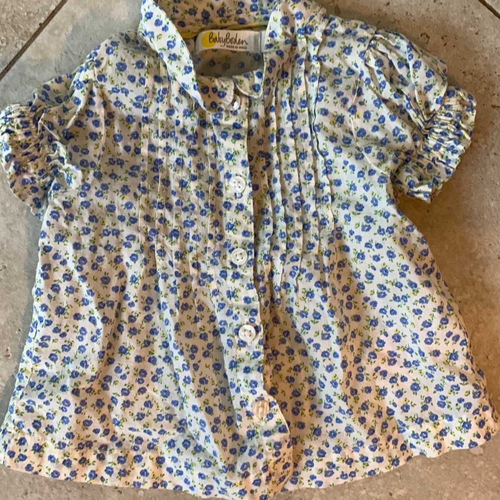 Baby Boden Floral Button Up